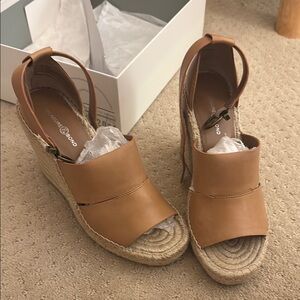 Treasure & Bond Tan Platform Espadrilles with Ankle Strap